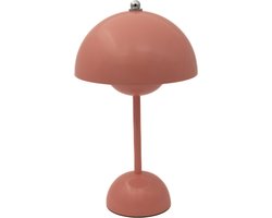 Luxus Draadloze Tafellamp Oplaadbaar - Josephine - Roze - 30cm - Decoratieve tafellamp - Tafellamp slaapkamer - Bureaulamp - LED - Touch - Dimbaar - Draadloos - Oplaadbaar