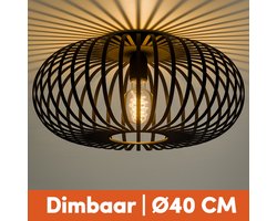 Nolt Plafondlamp Zwart - Plafonniere E27 Lamp - Industrieel - ⌀ 40cm