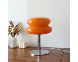 Oranje Scandinavische retro tafellamp / Dimbare Macaron Glazen Bureaulamp - Sfeerverlichting USB kabel