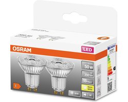 OSRAM LED-basis Par16, LED-reflectorlamp met GU1-aansluiting, niet dimbaar, vervangt 5- watt, 36 ° straalhoek, warm wit - 27- Kelvin, 3-pack