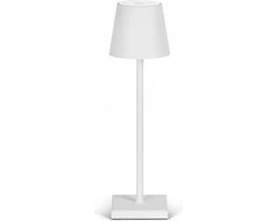 Ostin & Fred Draadloze Tafellamp - Wit - 38 cm - Dimbare Touch Lamp - Binnen/Buiten - Bureaulamp - Oplaadbare Batterij