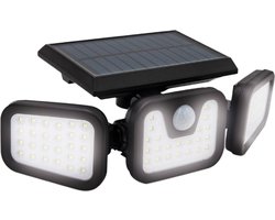 Panta TrioSolar - LED buitenlamp op zonne-energie met sensor - energiebesparende solarlamp met krachtige oplaadbare batterij - 74 LED's & 600 lumen lichtsterkte - met bewegingsdetector