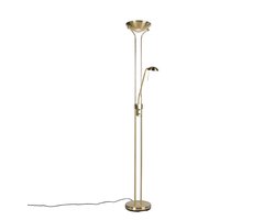 QAZQA diva - Moderne Dimbare LED Vloerlamp | Staande Lamp met Dimmer met leeslamp - 2 lichts - H 1800 mm - Goud/messing - Woonkamer | Slaapkamer | Keuken