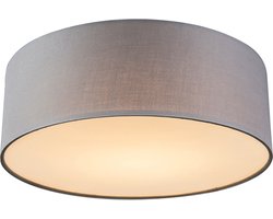 QAZQA drum led - Moderne LED Plafondlamp - 1 lichts - Ø 300 mm - Grijs - Woonkamer | Slaapkamer | Keuken