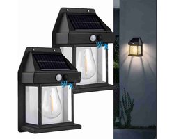 Reselectro - Solar Wandlamp met Sensor - Tuinverlichting Op Zonne Energie - Solar Buitenlamp - Bewegingssensor - Wandlamp - Buitenlamp - Buiten Verlichting