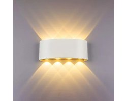 SensaHome Oval - LED Wandlamp voor Binnen en Buiten - Tuin Lamp/Verlichting - Warm Wit Licht (2800K-3200K) - Wit