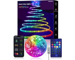 Sounix Led strip - 10 meter met Smart App en Afstandsbediening - RGB - Dimbaar - IP 65 - Smart LED light verlichting - Led-strips - Timer en muziek modus