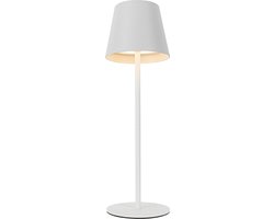 Tafellamp industrieel - (WIT) - USB-C oplaadbaar leeslamp - Dimbare Touch LED Lamp - Zware kwaliteit bureaulamp - Nachtlamp draadloos voor woonkamer & nachtkastje slaapkamer - 38cm bedlamp