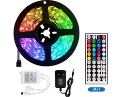 Top Kwaliteit Led Strip 5050 RGB - Led Strip 5 Meter - Led Strips Met 44 Keys Afstandsbediening Met Batterij aansluiting