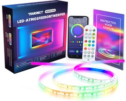 TRANSNECT ® – LED light strip 3 meter met Smart App en IR Afstandsbediening – 16 Miljoen Kleur lights– One Key Muziek Sync – Zelfklevend