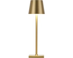 TrendUp Tafellamp Op Accu- Hoge kwaliteit Aluminium - Oplaadbaar En Dimbaar - Moderne Touch Lamp Goud - Nachtlamp Draadloos - 38 CM