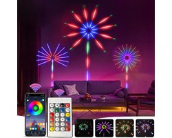 Vuurwerk LED lamp - LED strip verlichting - Discolamp - Nieuwjaar versiering - Oud en nieuw decoratie - Met afstandsbediening en app control - Multicolor