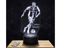 WonderStore© Cristiano Ronaldo-6 Nachtlamp – 3D lamp – 16 Kleuren – Sfeerlamp – Nachtlampje Kinderen - Met afstandsbediening