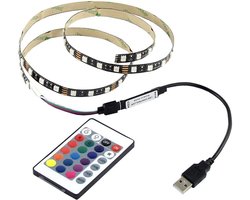 YONO LED Strip - RGB - 1 Meter Incl Afstandsbediening - USB aansluiting