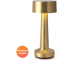 YURDA - Tafellamp oplaadbaar - Draadloos en Dimbaar - Moderne Touchlamp - Tuinverlichting - Nachtlamp - Goud