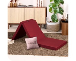 Beautissu Comfort – Logeermatras Opvouwbaar Matras 195x60cm Rood – Gemiddeld