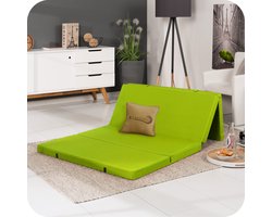 Beautissu Comfort – Logeermatras Opvouwbaar met Schuimstofvulling – 195x120cm Groen – Gemiddeld