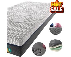 Matras 90 x 200 cm - Traagschuim / Koudschuim Matrassen 2in1 - Memory Foam matras - 18 cm - 7-zones - Cool Gel 90x200 - Eenpersoonsmatrassen - Logeermatras