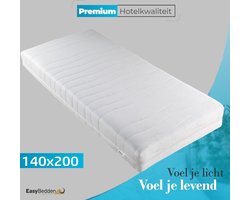 Easy Bedden - 140x200 - 20 cm dik - 7 zones - Koudschuim HR45 Matras - Afritsbare hoes - Premium hotelkwaliteit - 100 % veilig