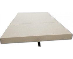 Logeermatras - camping matras - reismatras - opvouwbaar matras - 80 x 200 x 10 - creme