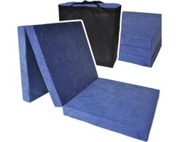 Logeermatras - navy blauw - camping matras - reismatras - opvouwbaar matras - 195 x 70 x 8