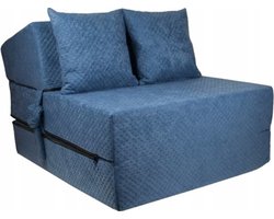 Logeermatras - opvouwbaar matras - 200x70x15 cm - blauw