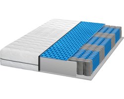 Matras 140x200 H3 H4 - hoogte 21cm - gemiddeld - Ergonomische 7-zone pocketvering matras 140x200cm - gemiddeld - Ademende hoes van dubbele stof met aloë vera afwerking- Tweepersoonsmatrassen 140x200