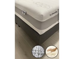 Matras 90x200 - Aegis Prestige - Nasa Traagschuim - 7-zones pocketvering -  ca. 25cm dik - Ortopedisch Soft