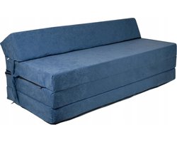 Opvouwbaar matras met hoofdkussen  Wasbare hoes  200cm x 120cm x 10cm  Navy