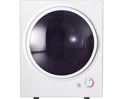 Vsoga - 2.5 Kg - Mini-Wasdroger - 850W - Ptc - Keramische Verwarming - Roestvrijstalen Trommel - Bescherming Tegen Oververhitting - 65 ° C - Geschikte - Droogtemperatuur - Wit