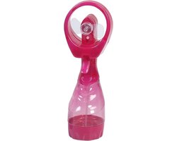 1x Waterspray ventilatoren roze 28 cm - Zomer ventilator met waterverstuiver voor extra verkoeling