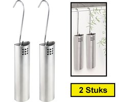 2 STUKS Radiator Waterverdampers - Luchtbevochtigers met Ophanghaak - Waterverdampers voor de verwarming - Metaal - Afm 5.5 x 3 x 34 Cm