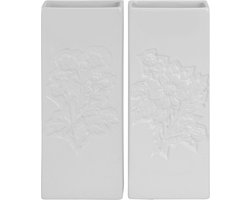 2x Witte radiator bak waterverdampers 20 cm - bloemen motief - Waterverdampers voor de verwarming - Luchtvochtigheid verhogen