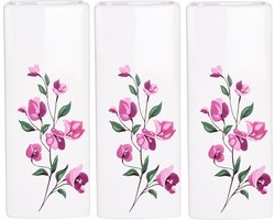 3x Witte radiator waterverdampers/luchtbevochtigers botanische bloemen print bloesemtak 21 cm - Waterverdampers voor de verwarming