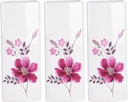 6x Witte radiator waterverdampers/luchtbevochtigers botanische bloemen print veldbloemen 21 cm - Waterverdampers voor de verwarming