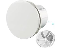 AIROPE -BRISE-C-100 mm afvoerventilator, badkamerventilator, wandventilator met terugslagventiel, laag energieverbruik, voor badkamer en keuken, toilet, kantoor, stille werking