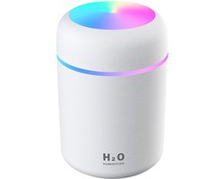 Aroma diffuser 300ML - WIT - Aromatherapie - Geur Verdamper - Luchtbevochtiger met Sfeer en nachtlampje - Vernevelaar - Etherische Olie