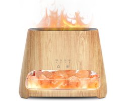 Aroma Diffuser & Zoutlamp 2-in-1 - Vlameffect & Luchtbevochtiger met LED Verlichting