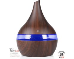 Borvat® - Mini Luchtbevochtiger Humidifier - Vernevelaar Verschillende Standen - Stil Ontwerp - Donker bruin 300 ml - Bruin