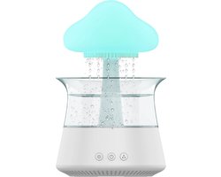 Cloud Humidifier PRO - Regenwolk Luchtbevochtiger - Regendruppel - White Noise Machine - Slaaptrainer - Aroma Diffuser - Rain Drop - Nachtlamp - Nachtlampje - Bureaulamp - Bluppie Wolkje