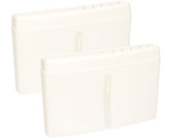 Excellent Houseware Radiator bak - 2x - waterverdampers/luchtbevochtigers - wit - kunststof - 19 x 13 cm