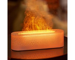 Flame Fire Diffuser luchtbevochtiger - 7 kleuren veranderende oliediffuser voor grote kamer - aroma-etherische oliën aromatherapie - wit luchtbevochtiger