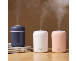 H2O Aroma Diffuser 300ML - USB Humidifier - Luchtbevochtiger Met ultrasone - Wit met led-verlichting - Voor kantoor, thuis, in de auto