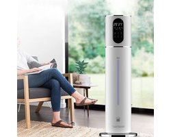 HDJ SmartEase 28W 8L Ultrastille Luchtbevochtiger – Wit - Humidifier – Vernevelaar – Verschillende Standen – Stil Ontwerp – 8 Liter - LED - Geschikt voor Woonkamer & Slaapkamer - Aroma Therapie - Geurverspreider