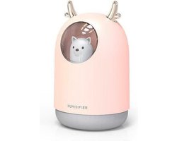 Hummi Roze Care Bear - Geur Verspreider - USB Humidifier - Luchtreiniger - Luchtbevochtiger - Aromatherapie - Diffuser Aromatherapie - Led Verlichting - Diffuser - Diffuser Aroma