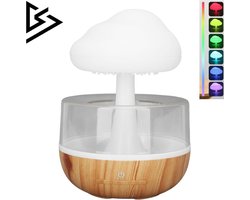 Luchtbevochtiger - Aroma Diffuser - Luchtbevochtigers - Wit met Hout