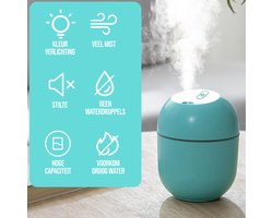 Luchtbevochtiger - Luchtbevochtiger babykamer - Aroma diffuser luchtbevochtiger -Humidifier en diffuser - Luchtbevochtigers - Humidifier - Luchtbevochtiger slaapkamer - Groen