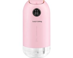 Lucy's Living SKY Luchtbevochtiger roze - ø8 x 18 cm - 500 ml - gezondheid - planten - aroma - humidifier - led - nachtrust - slapen - woonkamer - slaapkamer - kinderkamer - humidifier