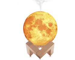 Maan Luchtbevochtiger 880ML | Moon Slaaplamp | Vernevelaar, Verdamper, Bevochtiger, Diffuser | Huis, Slaapkamer, Keuken, Kantoor, Badkamer | Woonaccessoire | Cadeau voor Man & Vrouw | Wit