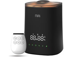 MiRi Nimbus – Luchtbevochtiger – Humidifier – 4.5L – Luchtvochtigheidmeter – Ionisator – 50m² – Ultrasoon – Afstandsbediening – Touchbediening – Aromatherapie